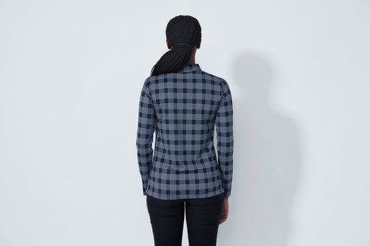 1000573 - Checked Long Sleeve Polo Shirt