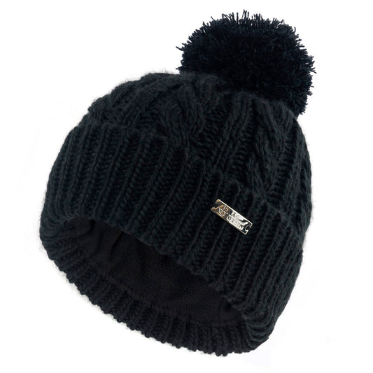 IGLHAT2134 - Ladies Knitted Bobble Hat With Fleece Lining