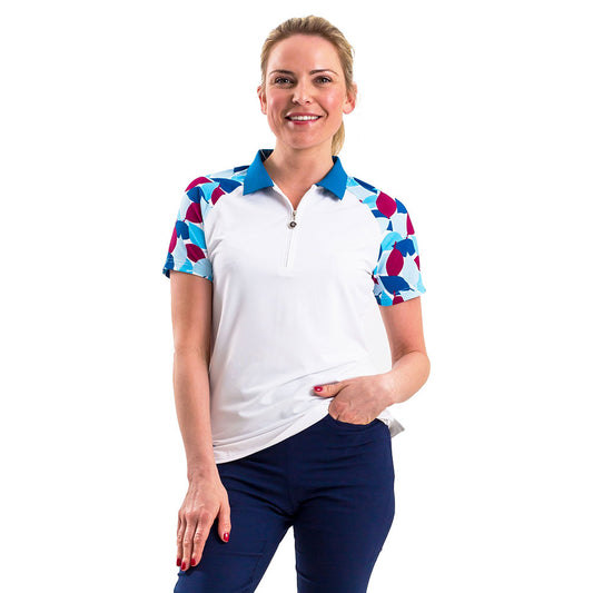 IGLTS2333 - Ladies 'Leaf' Print Back and Sleeves Polo Shirt