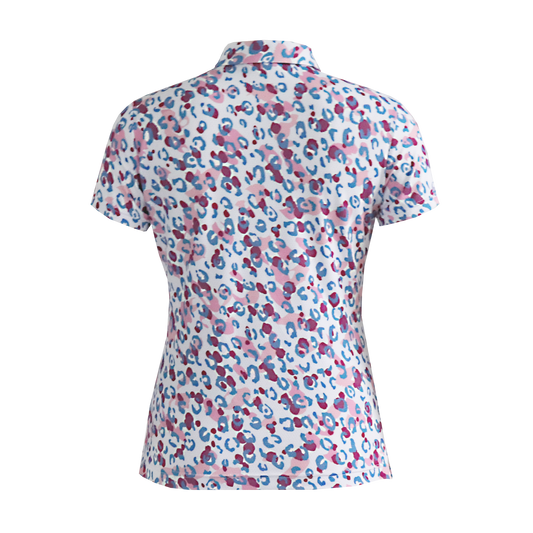 IGLTS2411 - Ladies All Over 'Leopard' Print Polo Shirt