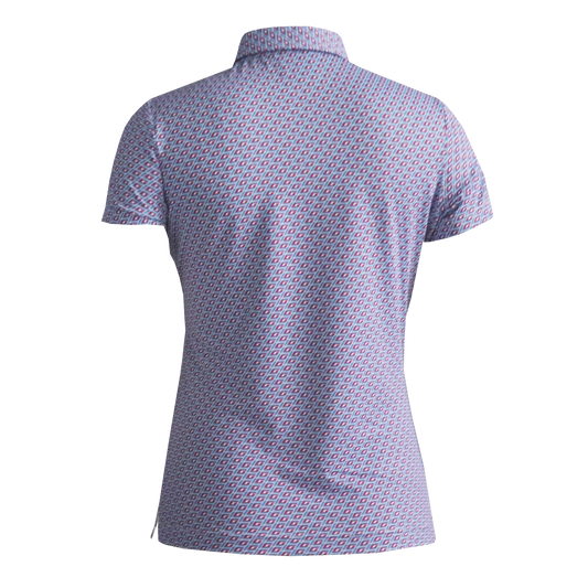 IGLTS2416 - Ladies All Over Geo Print Polo Shirt