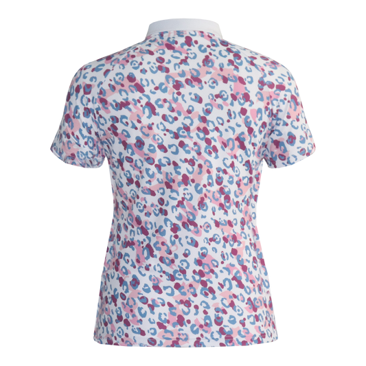 IGLTS2417 - Ladies Leopard Print Back & Sleeves Polo Shirt