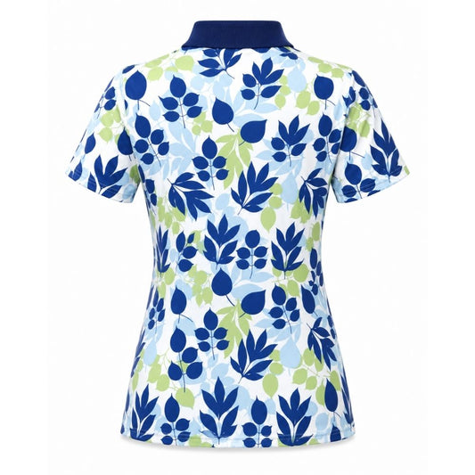 IGLTS2474 - Ladies ribbed Collar Printed Polo Shirt