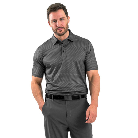 IGTS2341 - Men's Printed Self Fabric Collar Golf Polo Shirt