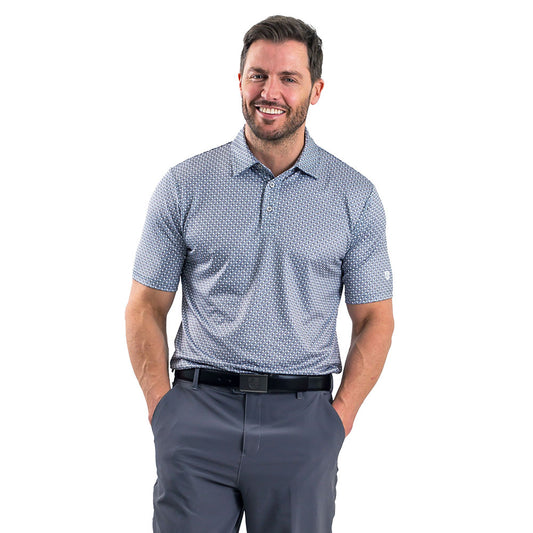 IGTS2342 - Men's Abstract Print Golf Polo Shirt