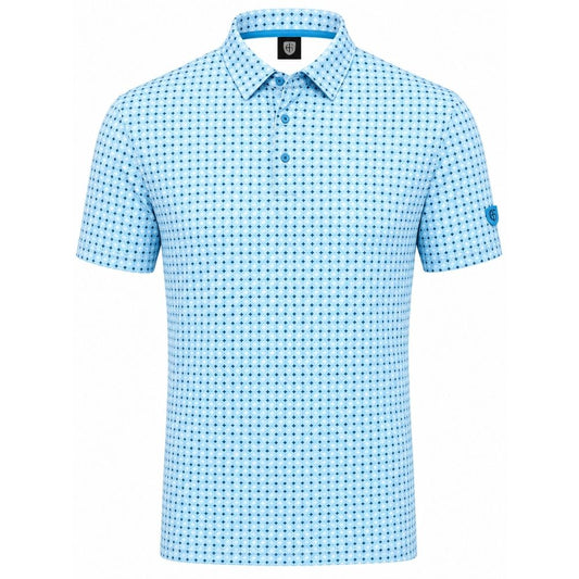 IGTS2464 - Men's All-Over 'Diamond' Print Polo Shirt
