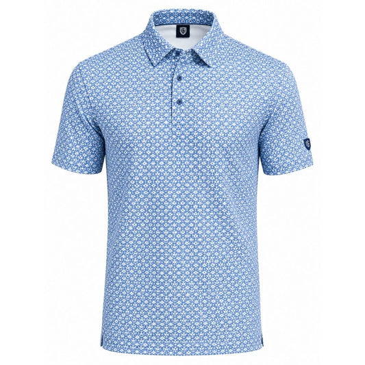 IGTS2466 - Men's All-Over 'Waves' Print Polo Shirt