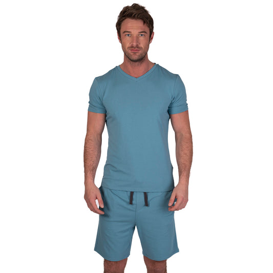 LSSET012 - Men's V Neck Tee & Short Pyjama Set