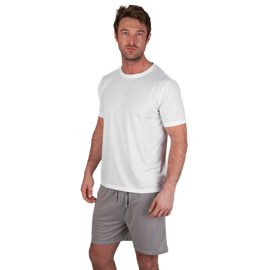 LSSET032 - Men's Crew Neck Tee & Shorts Pyjama Set