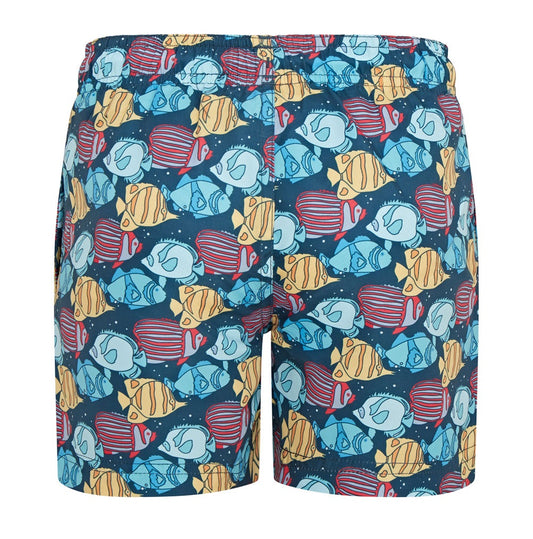 RCJSHO792 - Boys Tropical Fish Print Swim Shorts