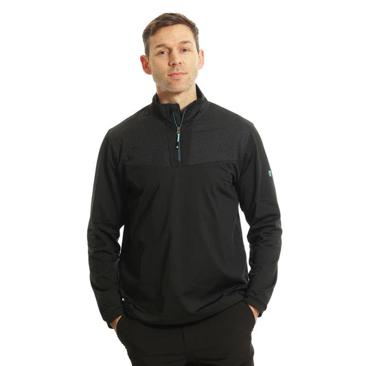 IGTL2306 - Men's Abstract Print Zip Neck Top Layer