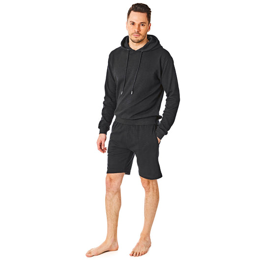 RCSET762 - Men's Waffle Hooded Top & Short Set