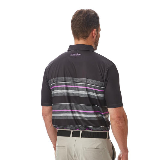 UPTS1642 - Mens Concealed Placket Striped Polo Shirt