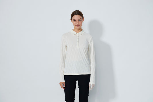 1000593 - Graphic Jaquard Long Sleeve Polo Shirt