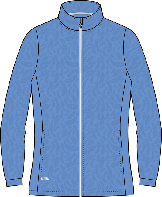 IGLTL2401 - Ladies All Over 'Feather' Print Zip Through Top Layer