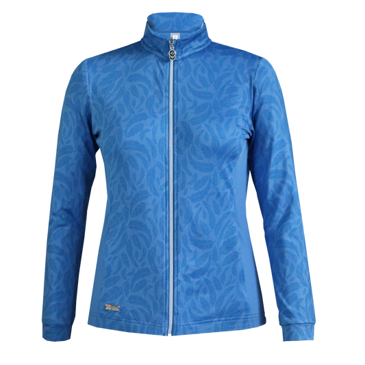 IGLTL2401 - Ladies All Over 'Feather' Print Zip Through Top Layer