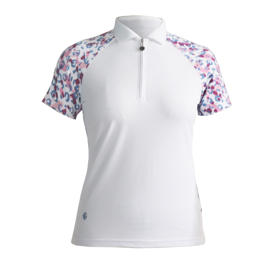 IGLTS2417 - Ladies Leopard Print Back & Sleeves Polo Shirt