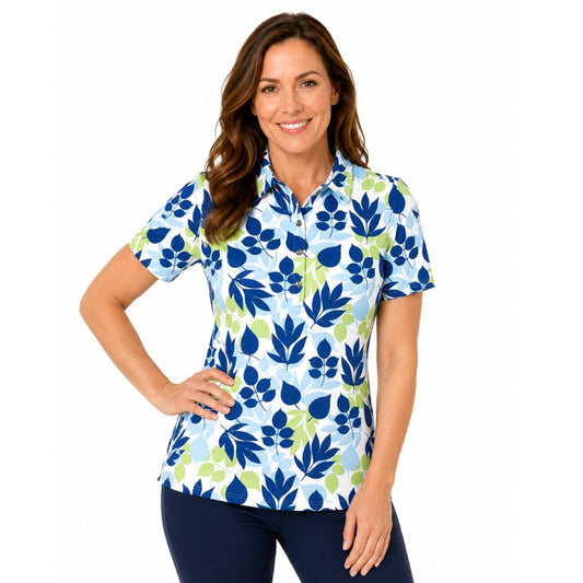 IGLTS2473 - Ladies Polo Shirt All-Over 'Petal' Print