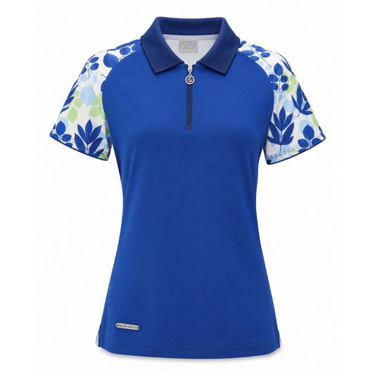 IGLTS2474 - Ladies ribbed Collar Printed Polo Shirt