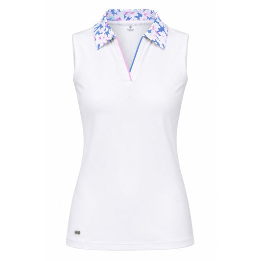 IGLTS2475 - Ladies Sleeveless Polo Shirt Printed Collar