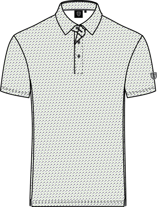 IGTS2402 - Men's All Over 'Geo' Print Polo Shirt