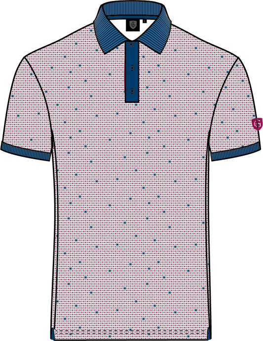 IGTS2403 - Men's All Over 'Dot' Print Polo Shirt