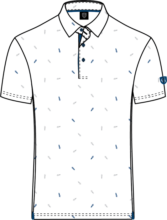 IGTS2405 - Men's All Over 'Golf' Print Polo Shirt