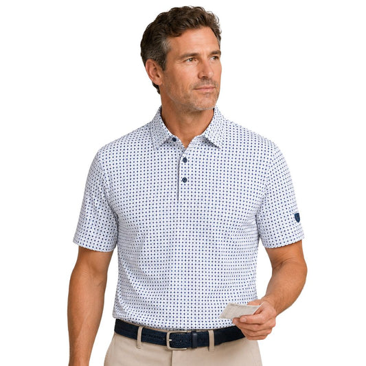 IGTS2464 - Men's All-Over 'Diamond' Print Polo Shirt