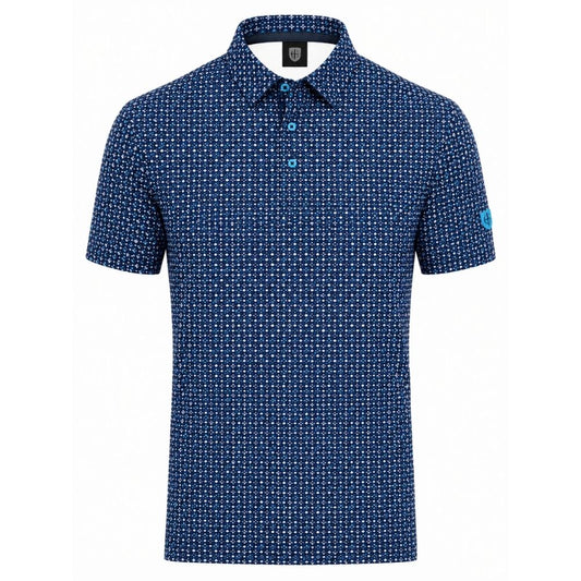 IGTS2464 - Men's All-Over 'Diamond' Print Polo Shirt