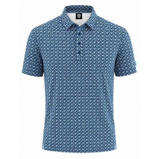 IGTS2466 - Men's All-Over 'Waves' Print Polo Shirt