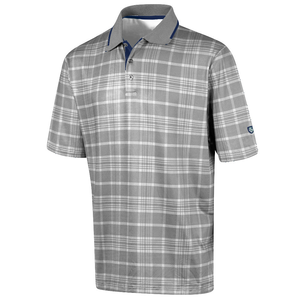 Junior Boys Plaid Print Polo Shirt Island Green Golf Pan World Brands