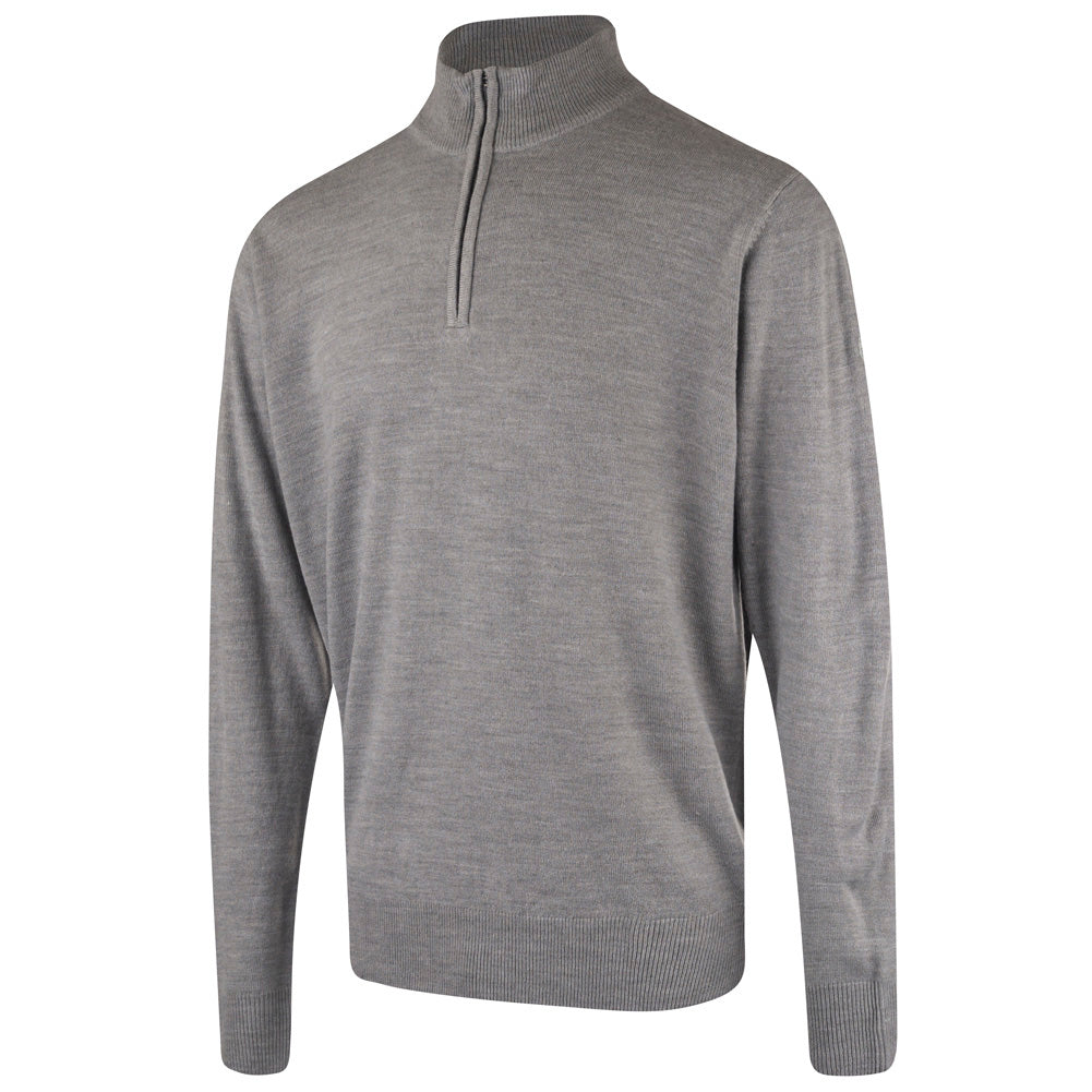 Men's Thermal Quarter Zip Knit Jumper Island Green Golf Pan World